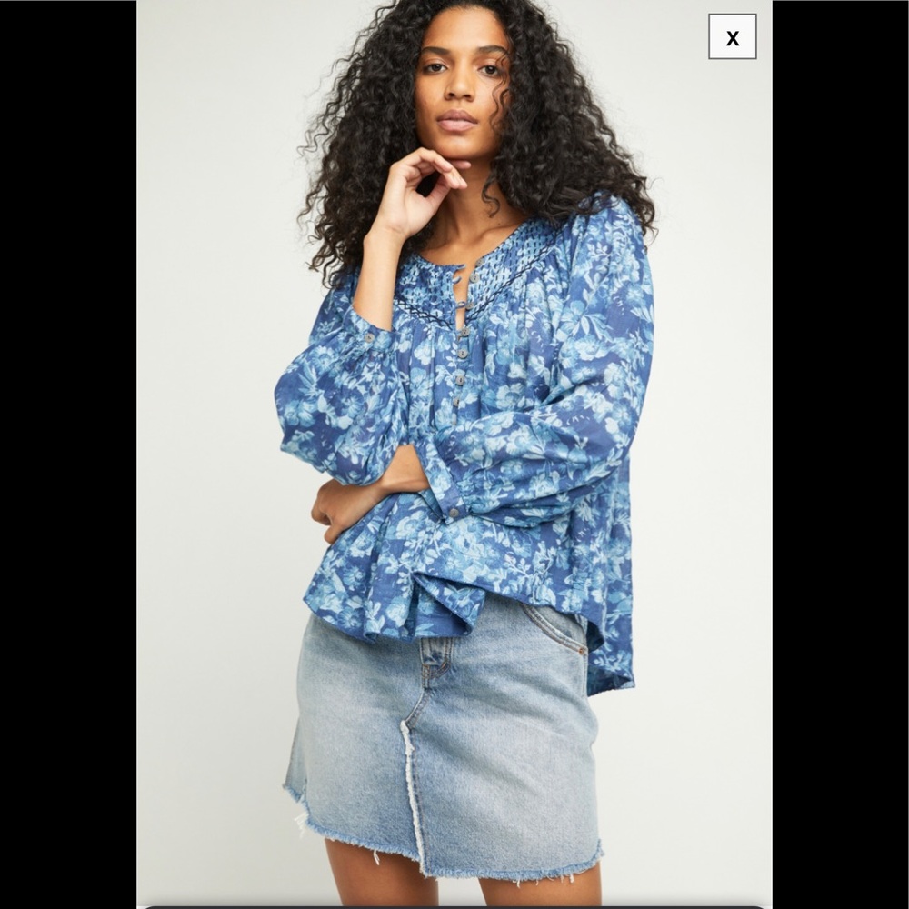 Free People cool meadow print top Xs